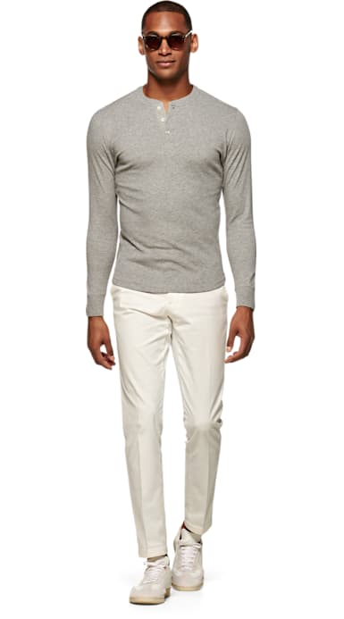 Light Grey Henley T-Shirt