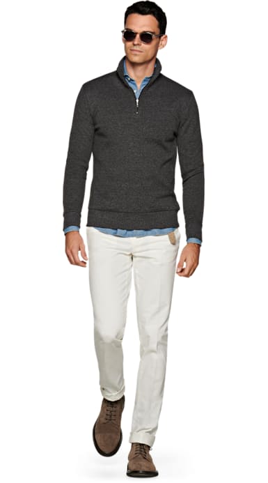 Dark Grey Zip Sweater