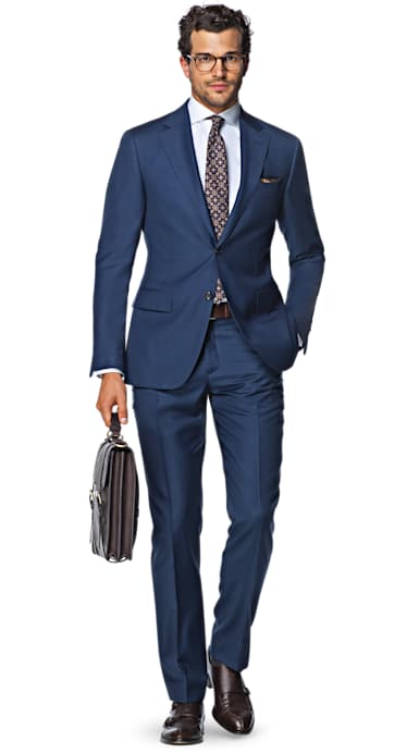 Napoli Blue Plain Suit