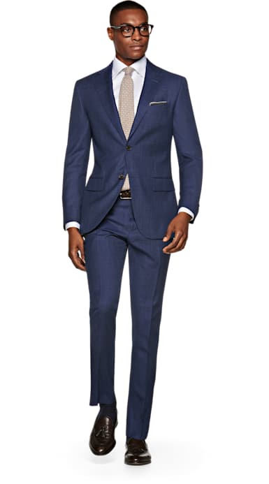 Napoli Blue Plain Suit