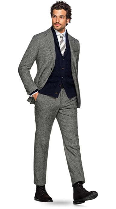 Havana Brown Houndstooth Suit