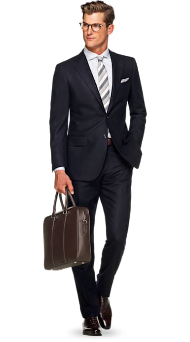 Lazio Navy Plain Suit