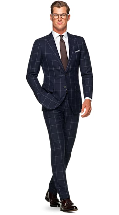Lazio Navy Check Suit