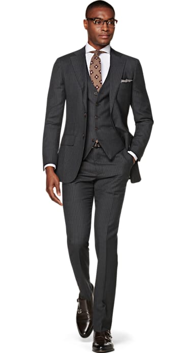 Lazio Grey Stripe Suit