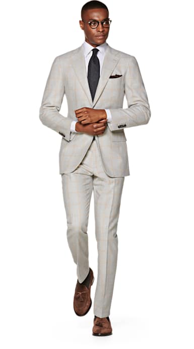 Lazio Light Grey Check Suit