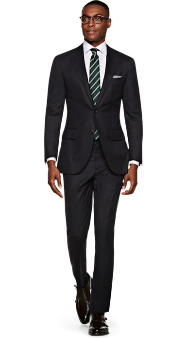 La Spalla Navy Plain Suit