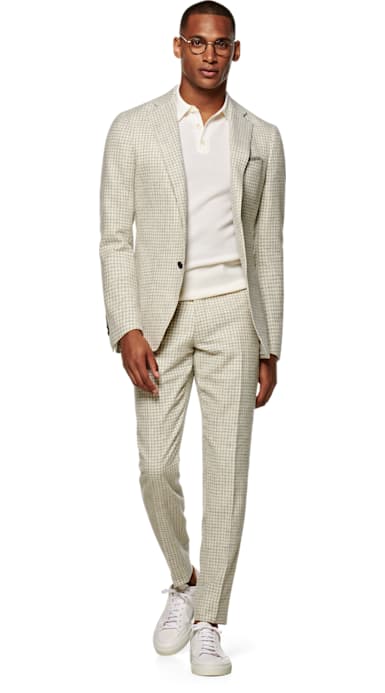 Havana Light Grey Houndstooth Suit