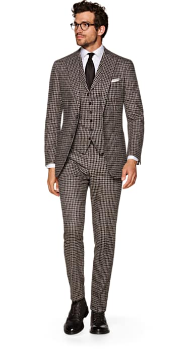 Havana Brown Check Suit