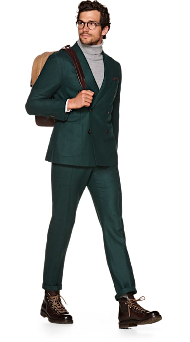 Havana Green Plain Suit