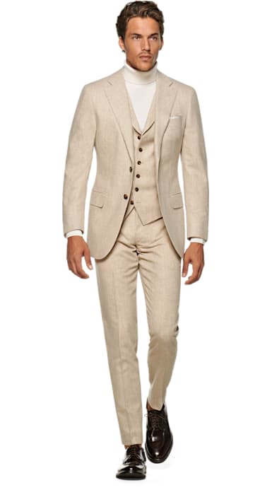 Lazio Light Brown Plain Suit
