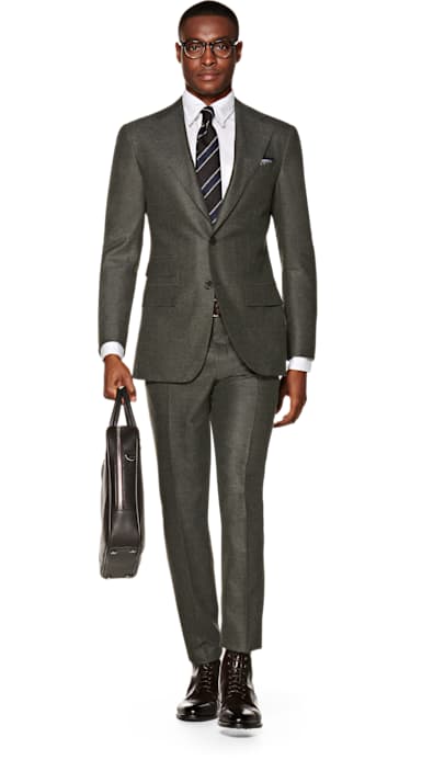 Havana Green Plain Suit