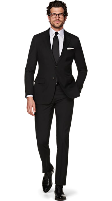Sienna Black Plain Suit