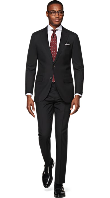 Sienna Black Plain Suit
