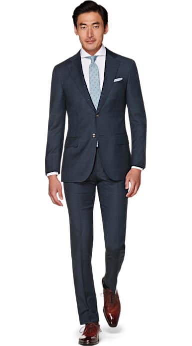Lazio Navy Check Suit