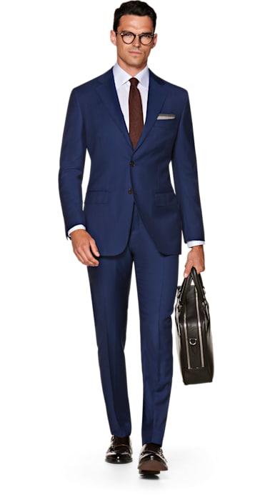 Napoli Blue Plain Suit