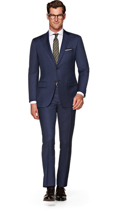 Napoli Blue Plain Suit