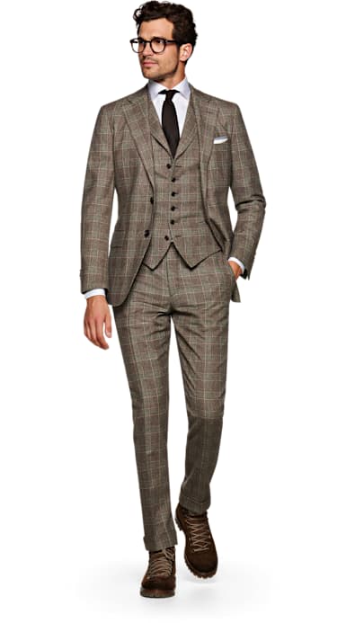 Jort Brown Check Suit