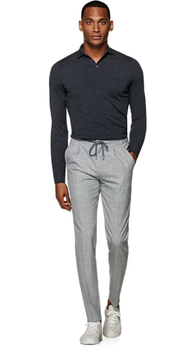Light Grey Ames Pleat Trousers