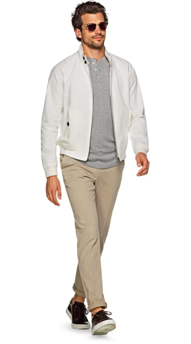 White Harrington Jacket Jort