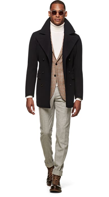 Navy Double Breasted Coat