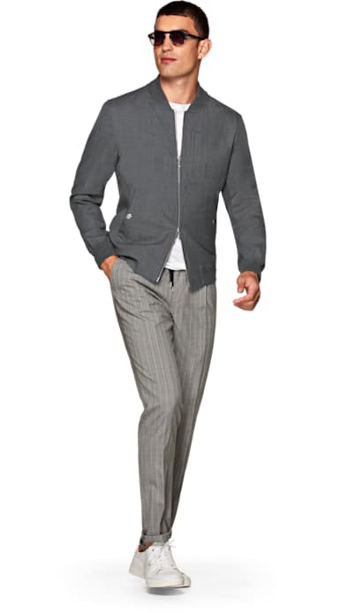 Grey Bomber Jacket