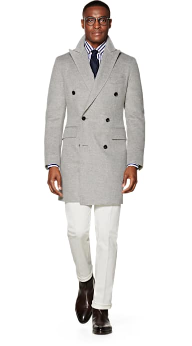 Light Grey Double Breasted Coat