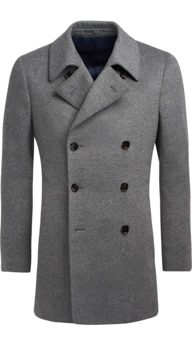 Mid Grey Double Breasted Coat