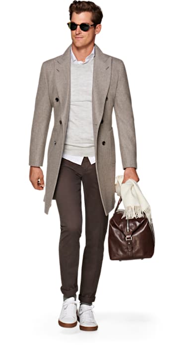 Brown Double Breasted Coat