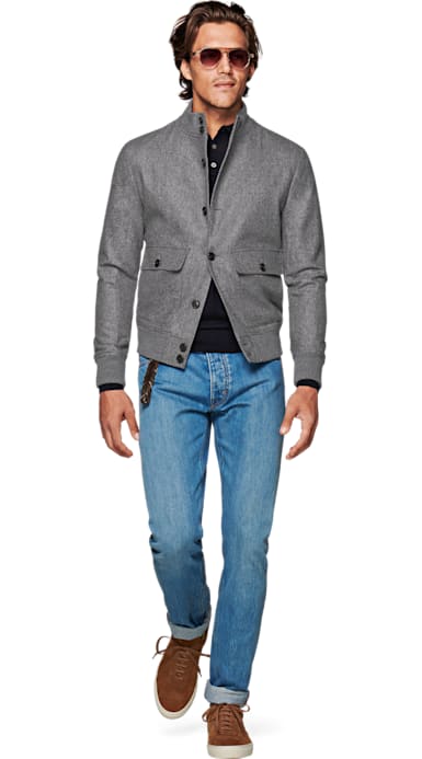 Grey Bomber Jacket