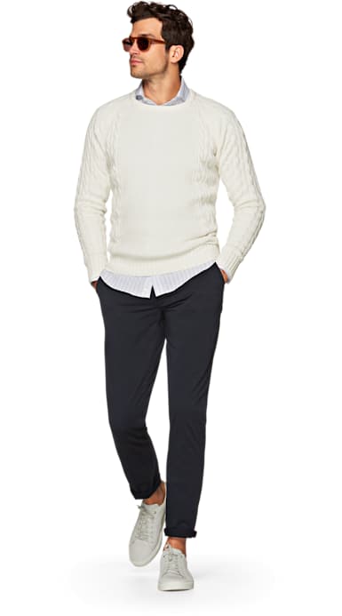 Off White Cable Crewneck Jort