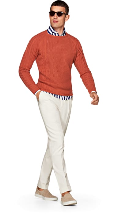 Orange Cable Crewneck Jort