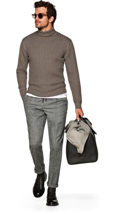 Taupe Turtleneck