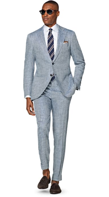 Jort Blue Herringbone