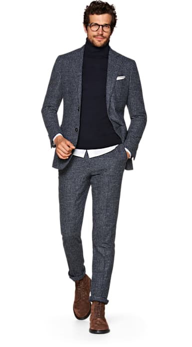 Havana Blue Houndstooth