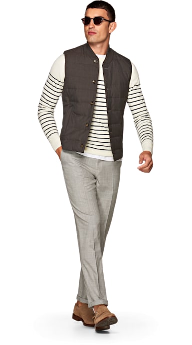 Jort Light Grey Fishtail Trousers