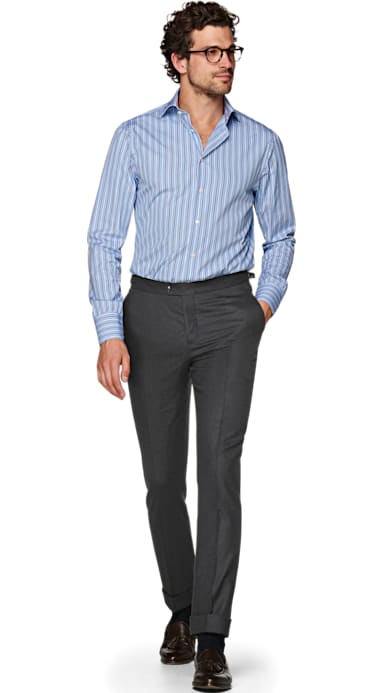 Jort Grey Fishtail Trousers