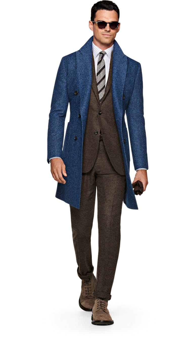 Blue Double Breasted Coat J624i | Suitsupply Online Store