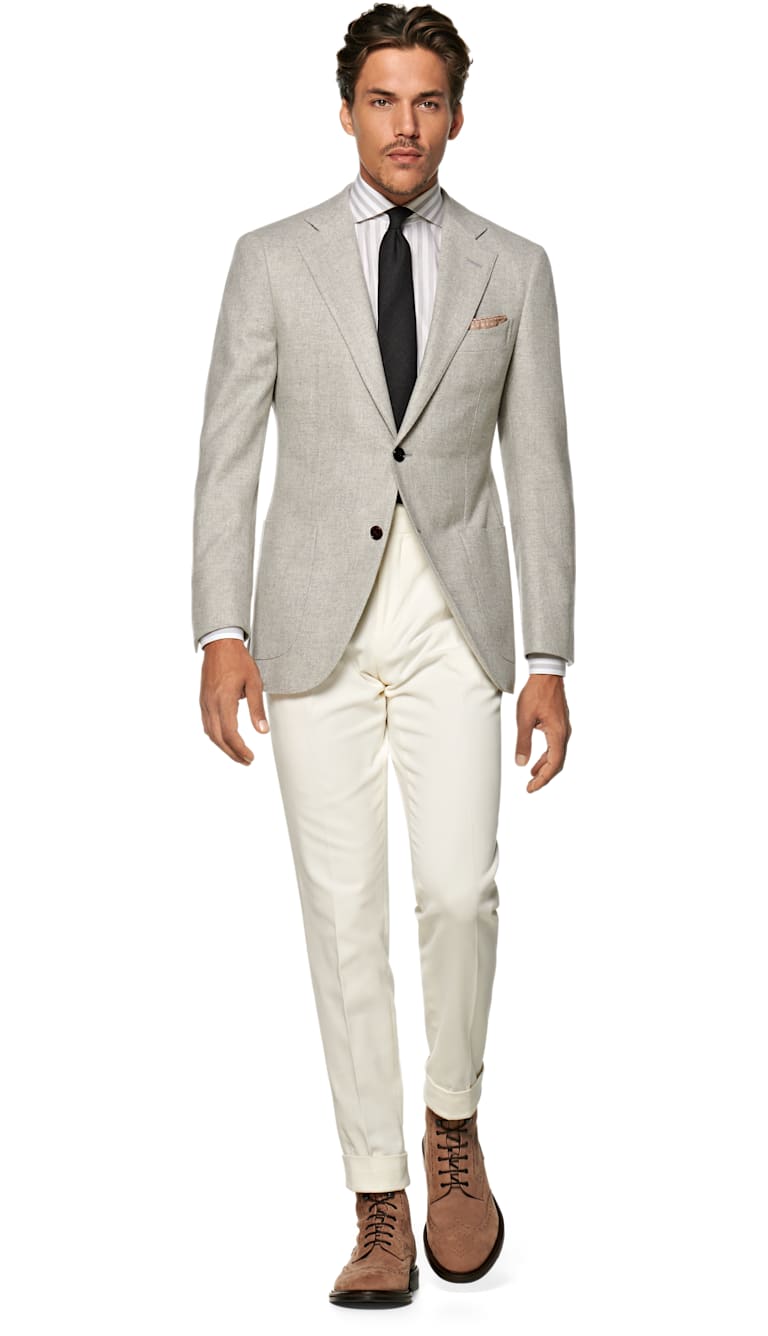 Jacket Light Grey Plain Jort C1287i | Suitsupply Online Store