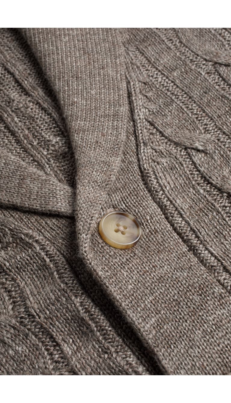 Brown Shawl Collar Cardigan Sw869 | Suitsupply Online Store