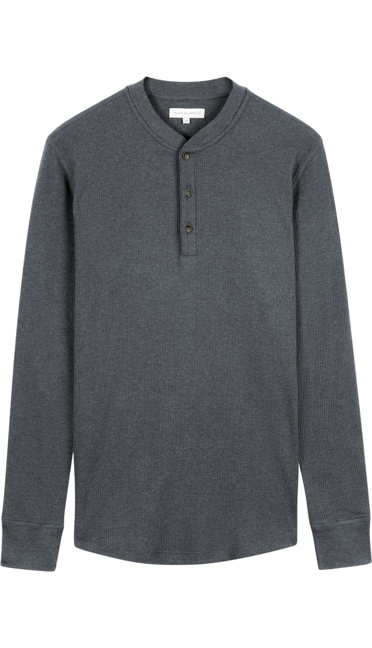 Grey Henley Sweater Sw771 | Suitsupply Online Store