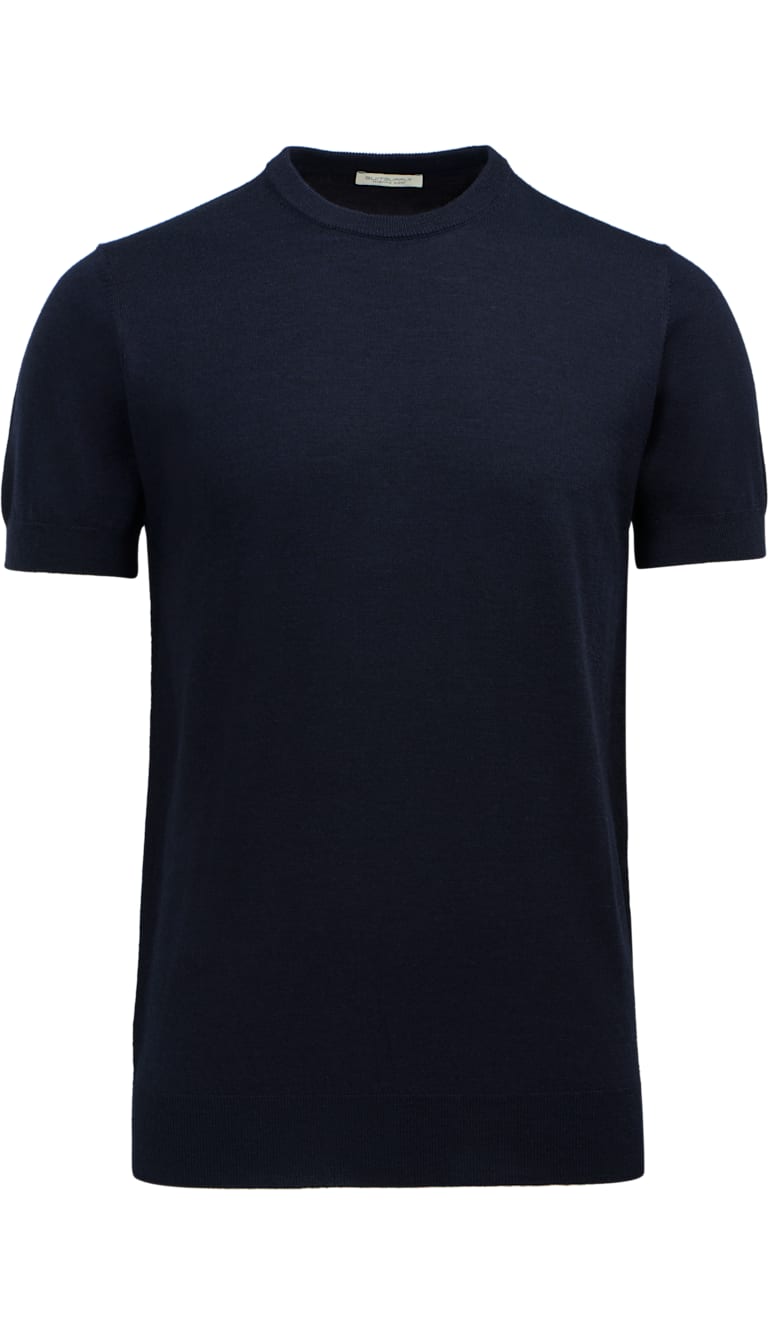 Navy Knitted T-shirt Sw821 | Suitsupply Online Store