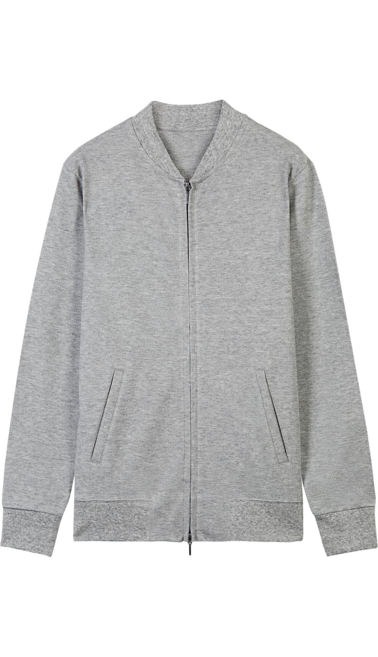 Light Grey Zip Cardigan Sw852 | Suitsupply Online Store