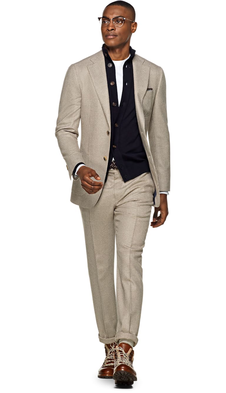 Suit Brown Houndstooth Havana P5268i | Suitsupply Online Store