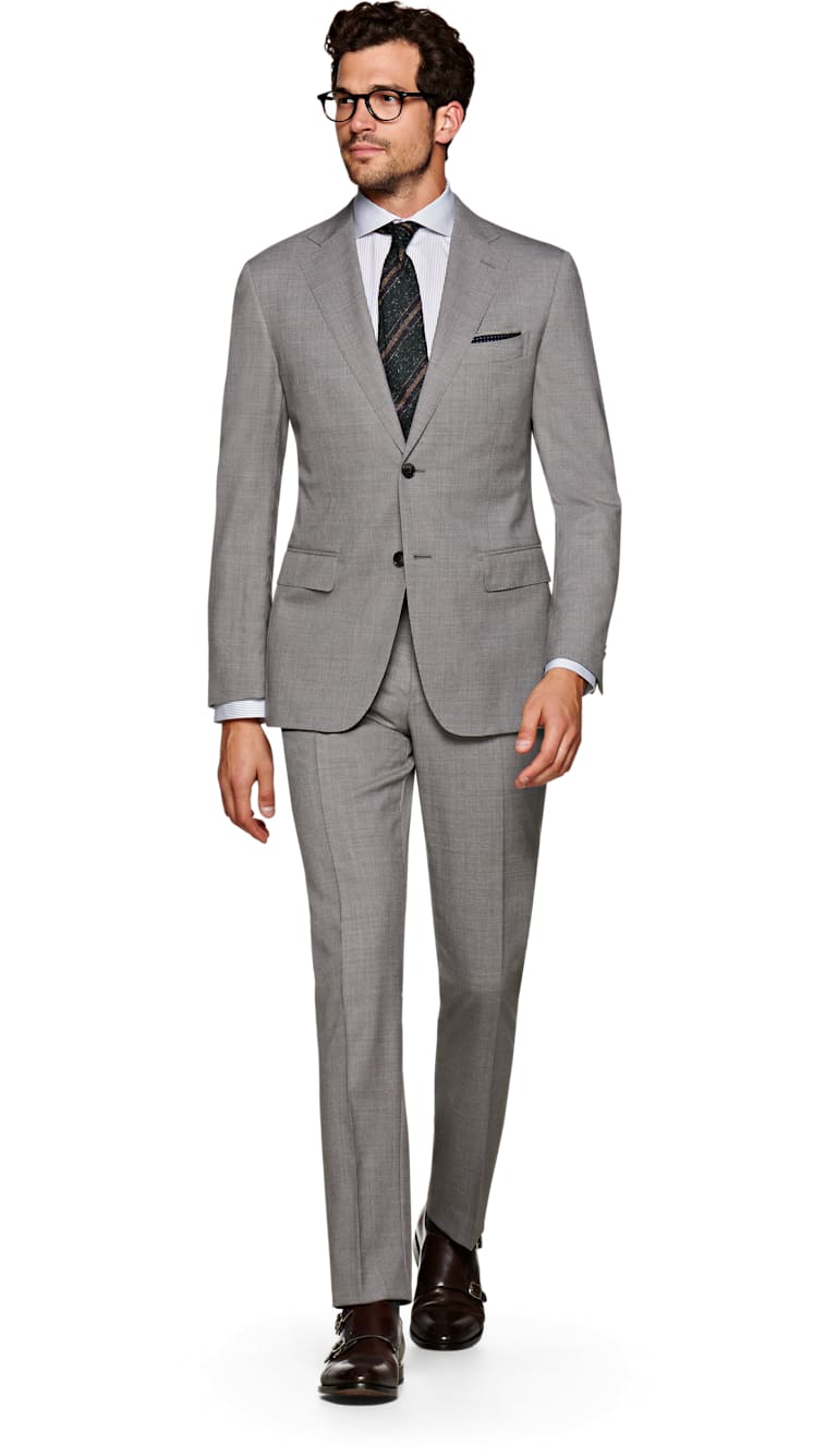 Suit Light Grey Plain Napoli P5441i | Suitsupply Online Store