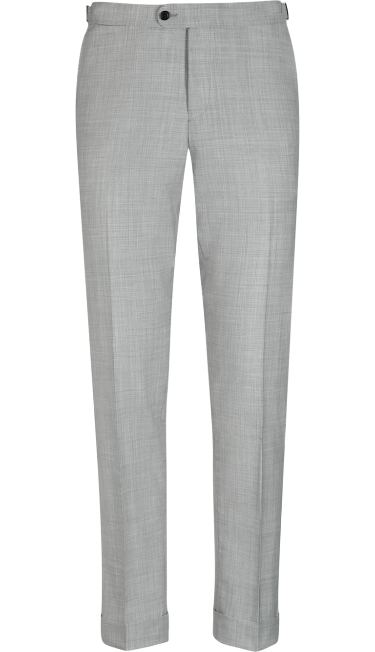 Jort Light Grey Fishtail Trousers B467i | Suitsupply Online Store