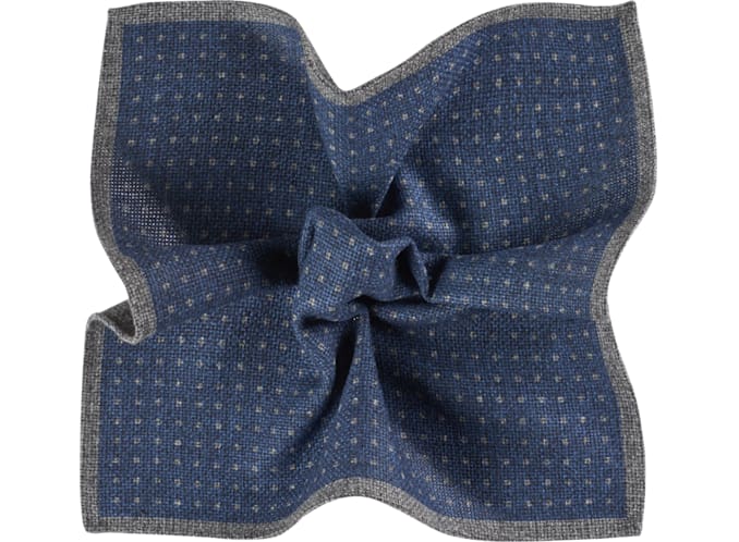 Blue Pocket Square Double Sided