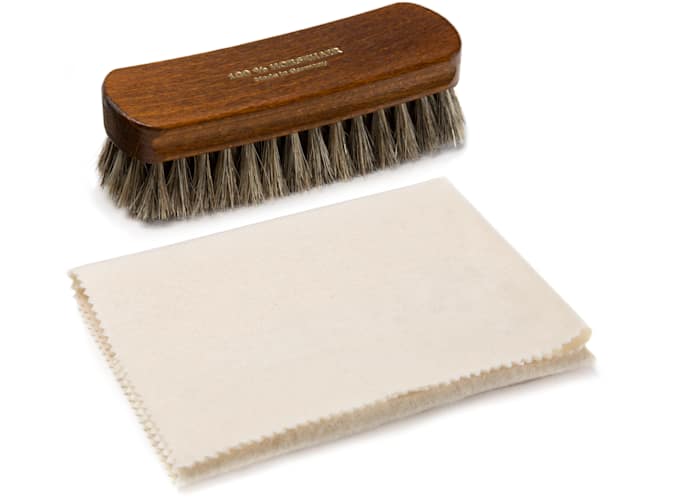 Shoe Brush & Cloth Set Brown