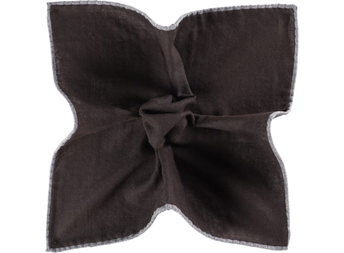 Brown Pocket Square Double Sided