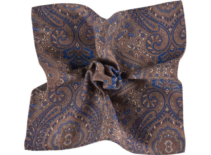 Brown Pocket Square Double Sided