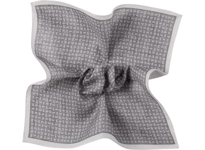 Grey Pocket Square